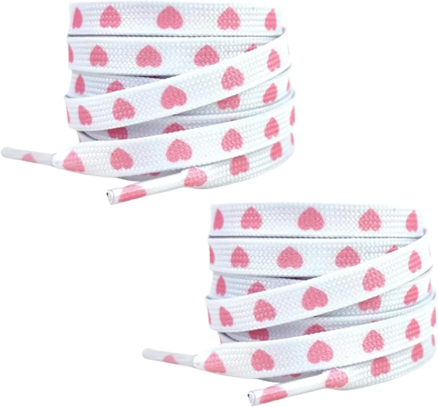 2pairs Heart Shoe Strings Printed Shoelaces Cute Shoe Laces with Hearts Shoestrings for Running Shoes Sneakers Shoe Tie Replacement
