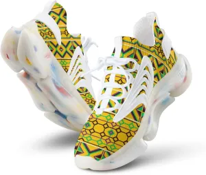 African Kente Pattern Men's Running Shoes Lightweight Walking Shoe Breathable Sneaker