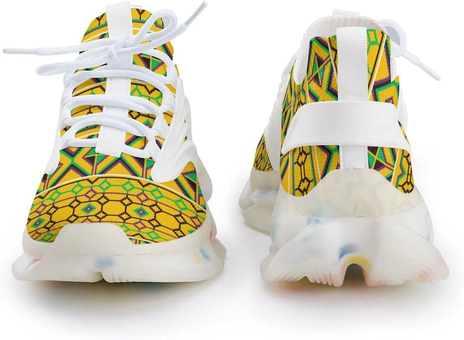 African Kente Pattern Men's Running Shoes Lightweight Walking Shoe Breathable Sneaker