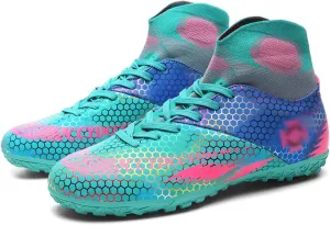 AIRFUL Youth Soccer Football Cleats Men Professional High Top Turf Indoor Outdoor Competition Athletic Sneakers Suitable for Running/Competition/Training (Color : B, Size : 11.5 Women/10 Men)
