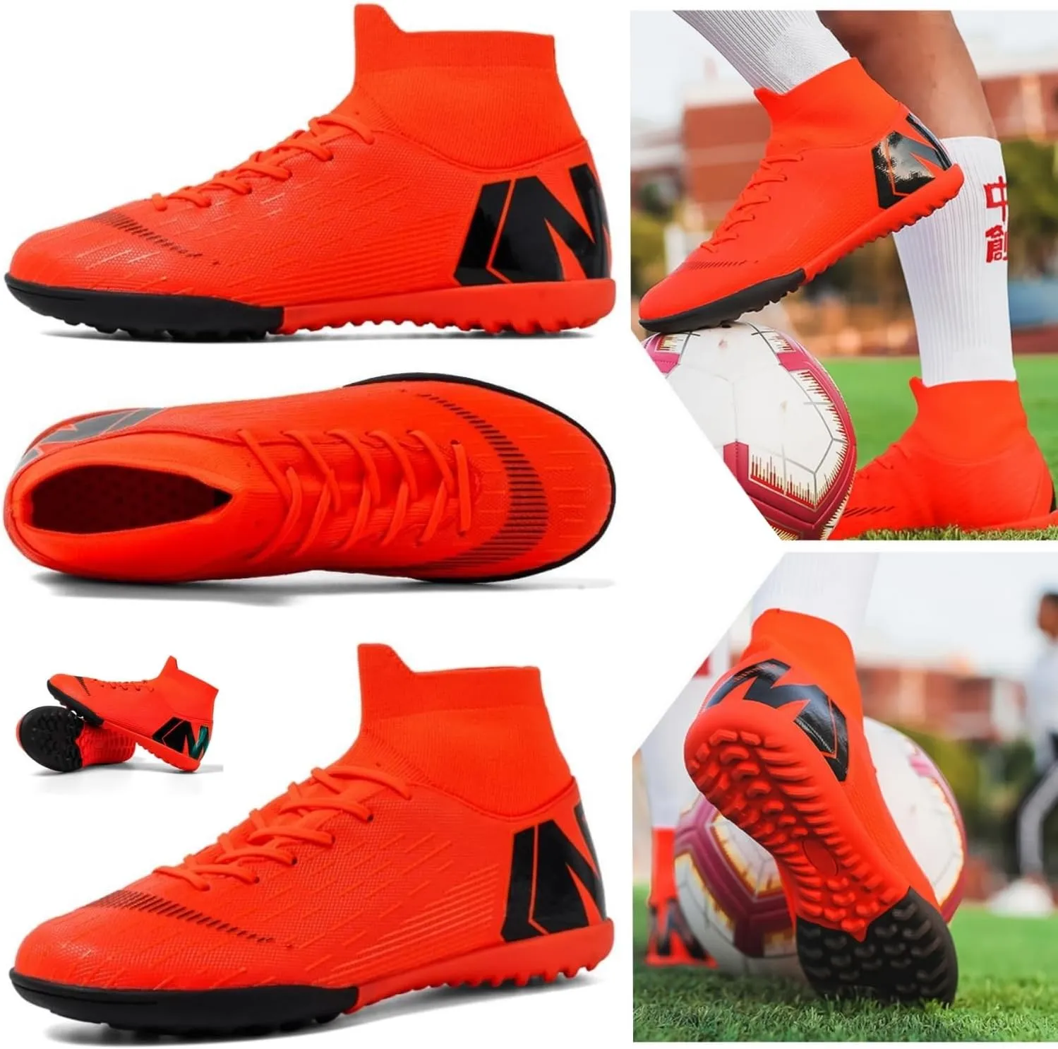AMZ BSHIDA Men's Indoor Soccer Shoes Big Boys/Youth Training Turf Cleats Futsal Shoes/Football Sneaker