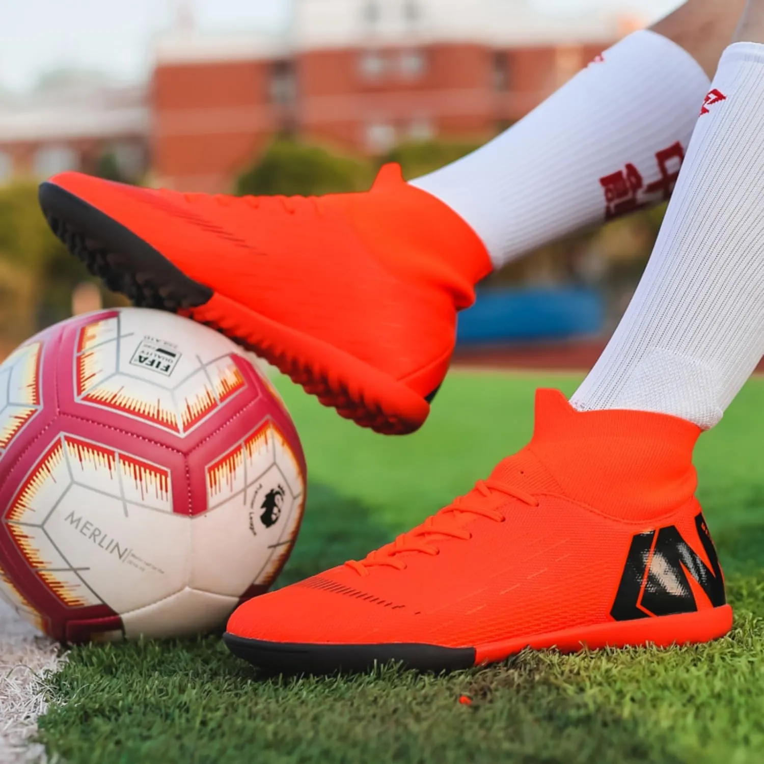 AMZ BSHIDA Men's Indoor Soccer Shoes Big Boys/Youth Training Turf Cleats Futsal Shoes/Football Sneaker