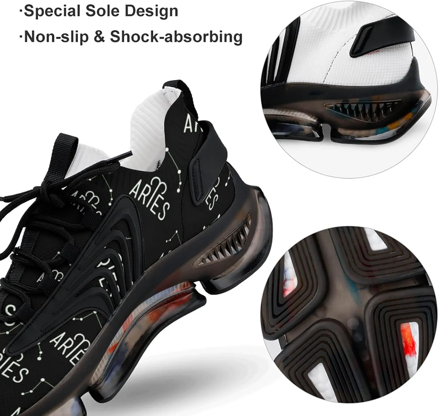 Aries Constellation Men's Running Shoes Lightweight Walking Shoe Breathable Sneaker