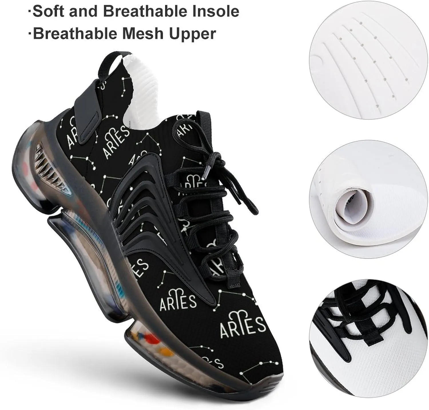 Aries Constellation Men's Running Shoes Lightweight Walking Shoe Breathable Sneaker