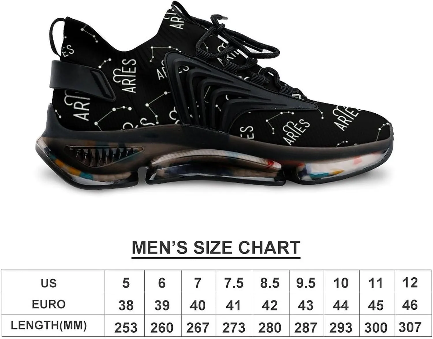 Aries Constellation Men's Running Shoes Lightweight Walking Shoe Breathable Sneaker