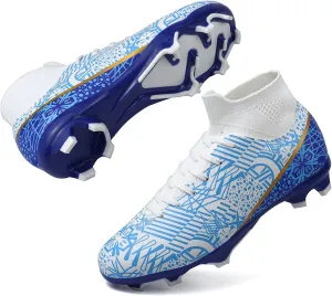 ASoftLand Boys Girls Soccer Cleats Lace Up Cleats(Little Kid/Big Kid) AG/FG