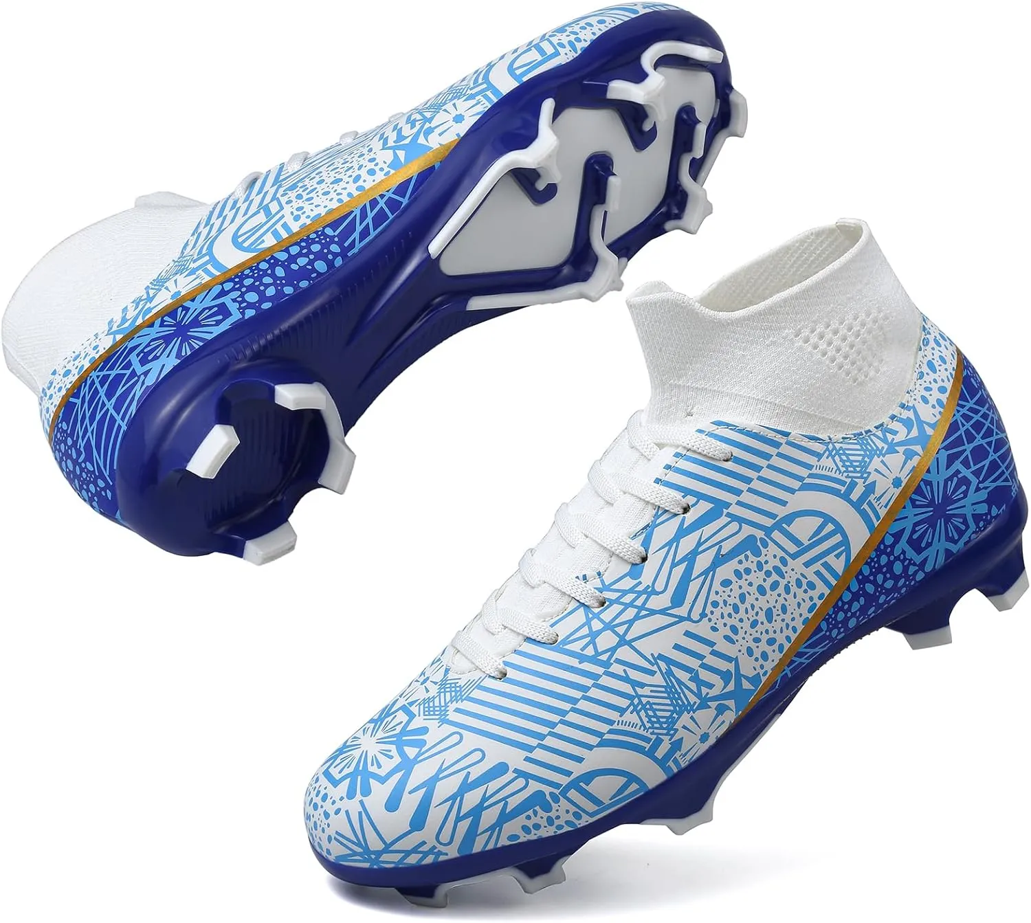 ASoftLand Boys Girls Soccer Cleats Lace Up Cleats(Little Kid/Big Kid) AG/FG