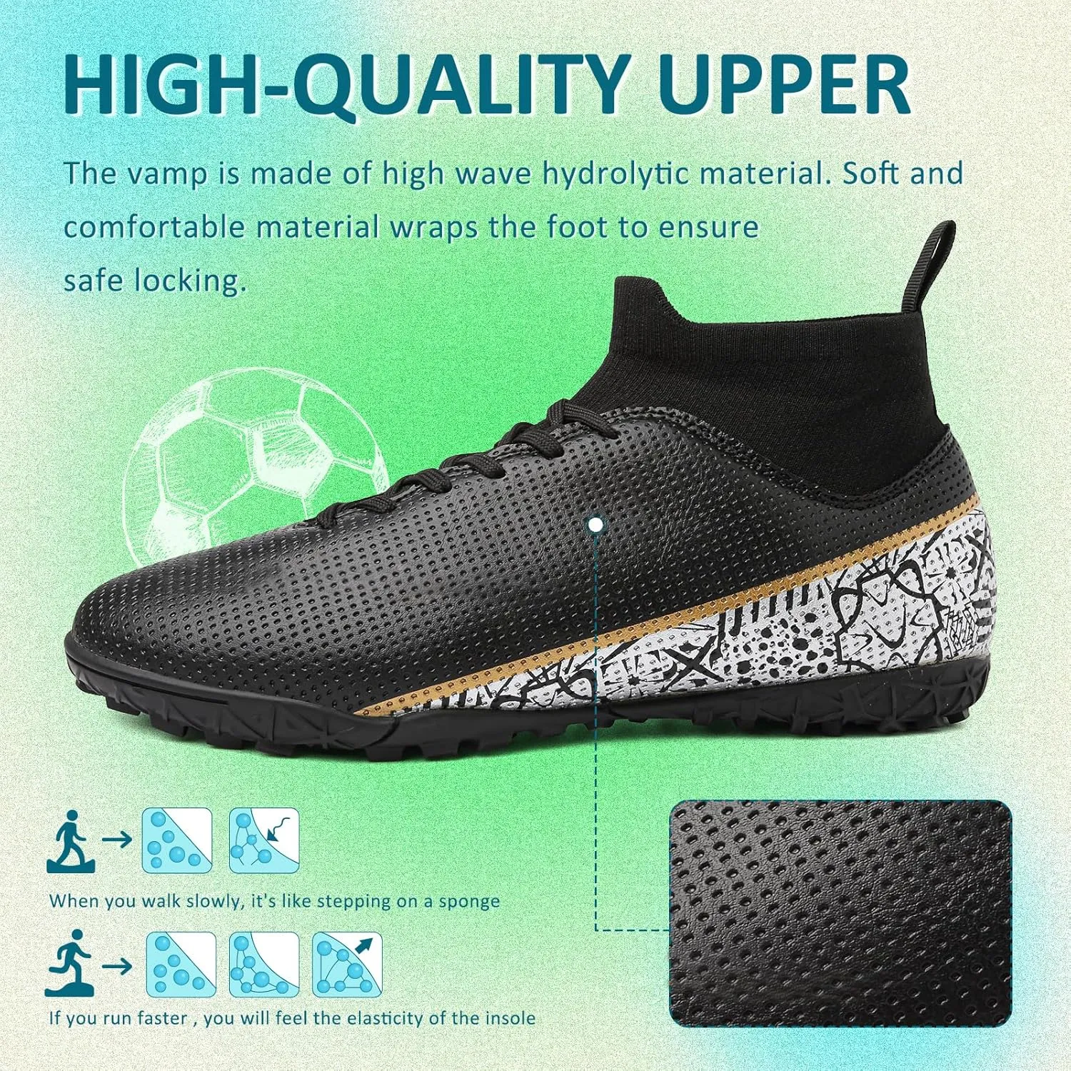 ASoftLand Soccer Cleats Mens Women Soccer Shoes for Big Boy AG/TF