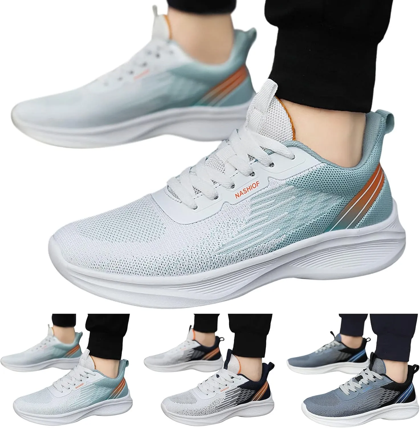 Athletic Fashion Sneakers for Men Breathable Casual Comfortable Walking Sneaker Arch Support Plantar Fasciitis