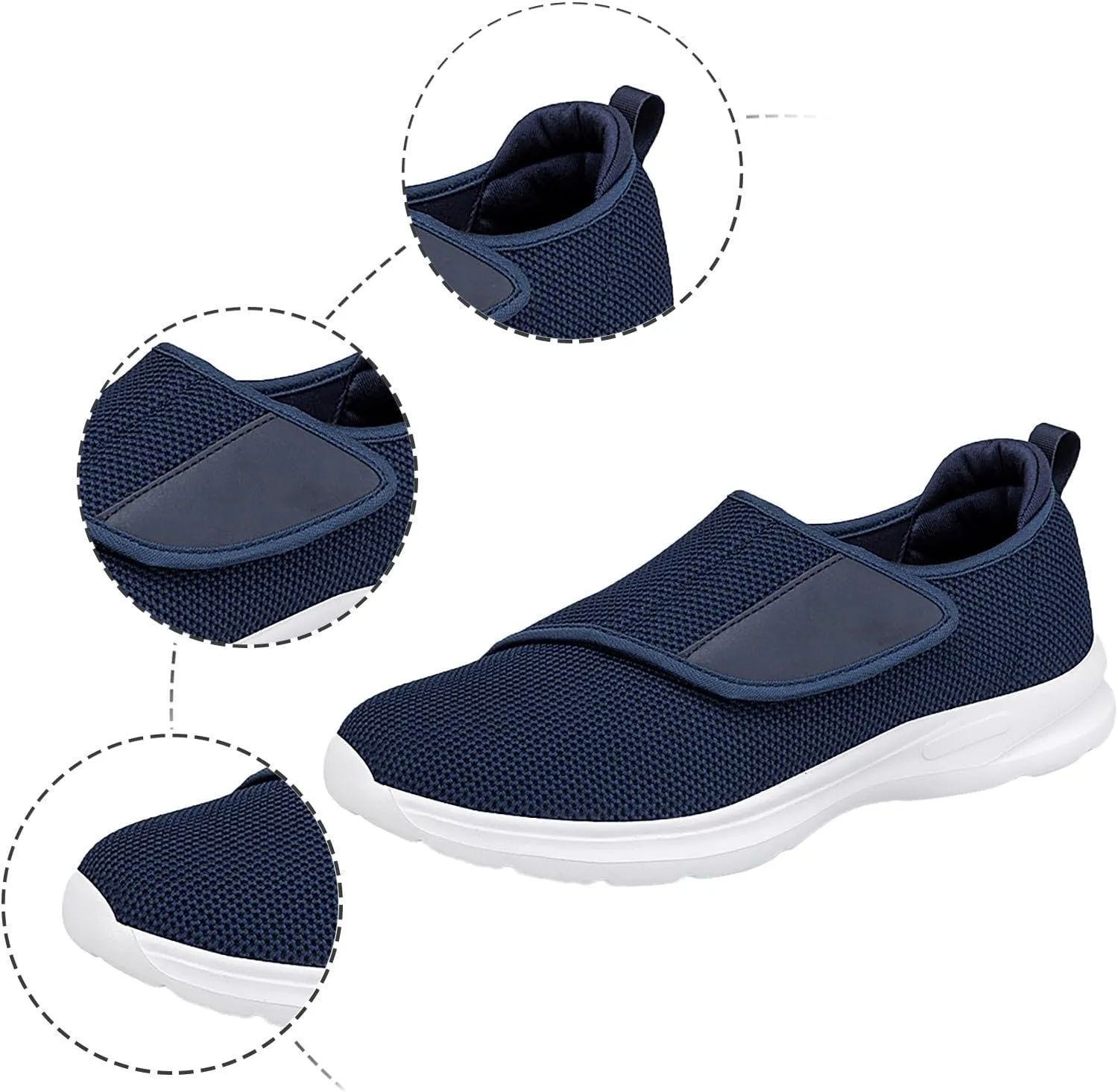 Athletic Fashion Sneakers for Men Comfortable Lightweight Casual Walking Shoe Lightweight Elderly Slip On Shoes