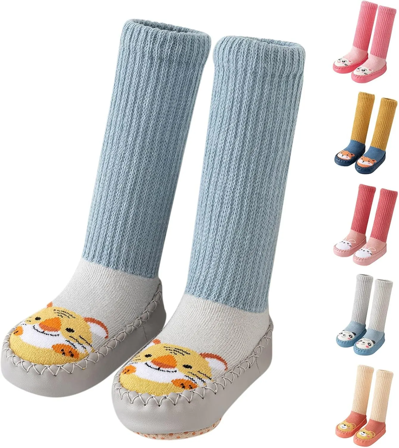 Autumn and Winter Cute Children Toddler Shoes Flat Bottom Non Slip Long Tube Sock Shoes Warm Baby Girl Shoes