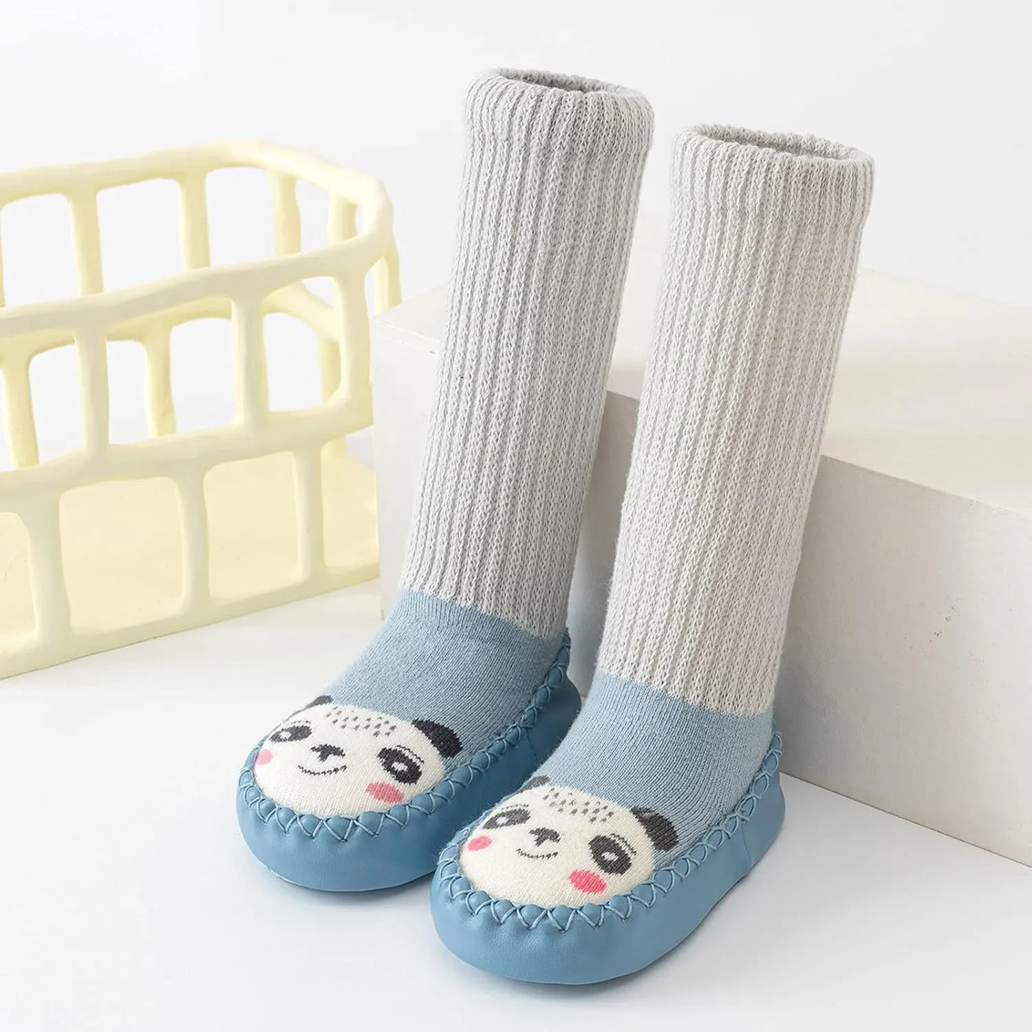 Autumn and Winter Cute Children Toddler Shoes Flat Bottom Non Slip Long Tube Sock Shoes Warm Baby Girl Shoes