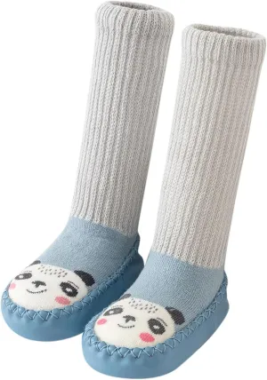 Autumn and Winter Cute Children Toddler Shoes Flat Bottom Non Slip Long Tube Sock Shoes Warm Baby Girl Shoes