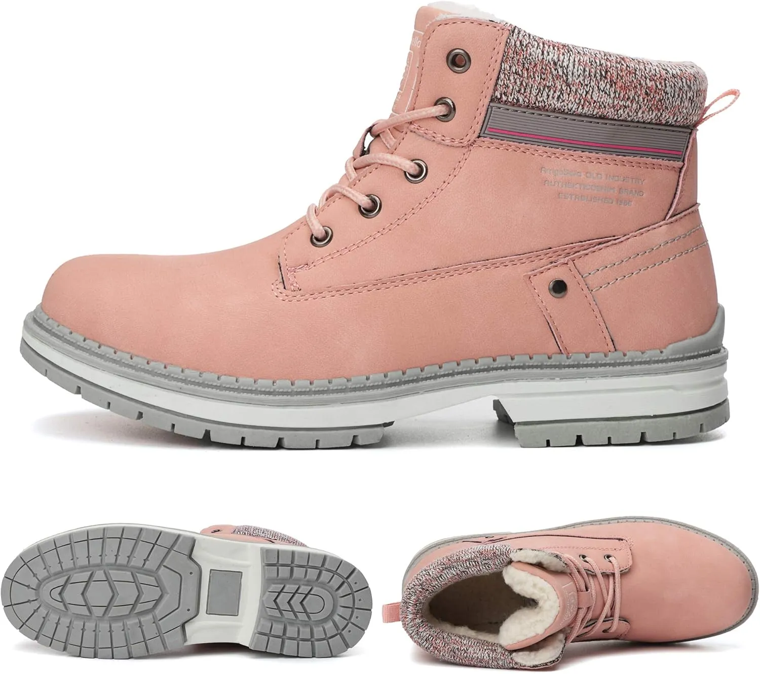 AX BOXING Womens Hiking Boots Anti-slip Snow Boots Water Resistant Warm Winter Shoes for Work Outdoor