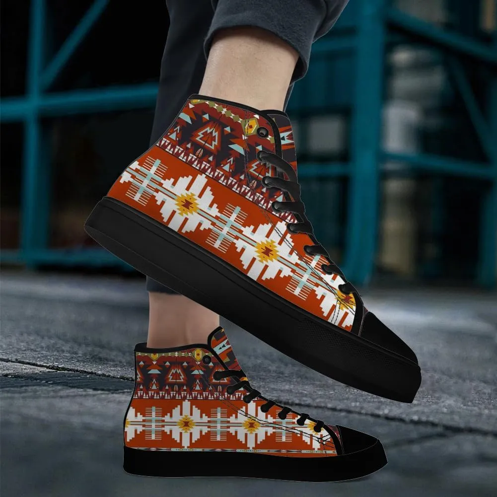 Aztec Shoes for Men Women Native American High Top Canvas Sneakers Lace Up Casual Walking Shoes Gifts for Him Her