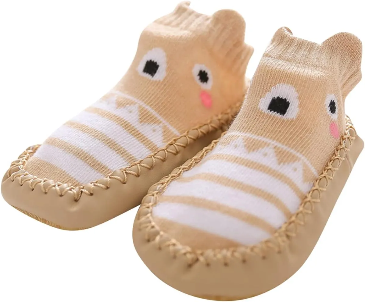 Baby Girl Shoes, 0-24 Months Newborn Baby Boys Girls Cartoon Sock Shoes Non-Slip First Walkers Shoes Black Boots