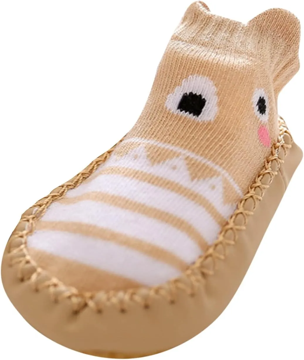 Baby Girl Shoes, 0-24 Months Newborn Baby Boys Girls Cartoon Sock Shoes Non-Slip First Walkers Shoes Black Boots