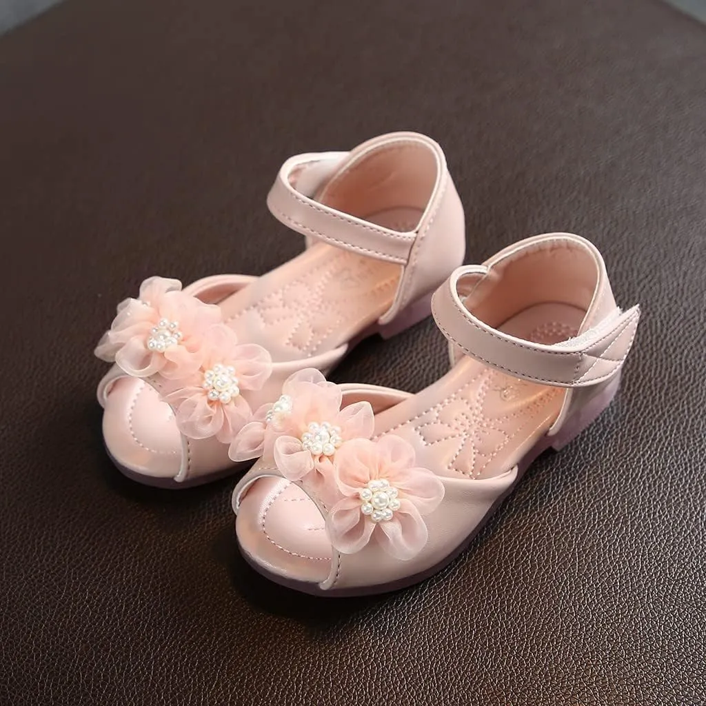 Baby Girl Shoes,Toddler Girls Leather Pearl Princess Shoes Party Cute Floral Sandals Kids Baby Shoes 1-7 Years