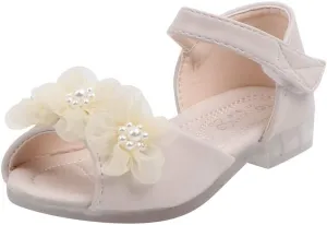 Baby Girl Shoes,Toddler Girls Leather Pearl Princess Shoes Party Cute Floral Sandals Kids Baby Shoes 1-7 Years
