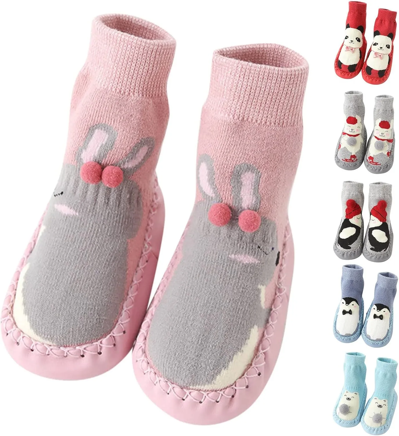 Baby Shoes,Autumn Winter Baby Shoes Cute Rabbit Bear Cartoon Children Cotton Warm Soft Non Slip Floor Boots