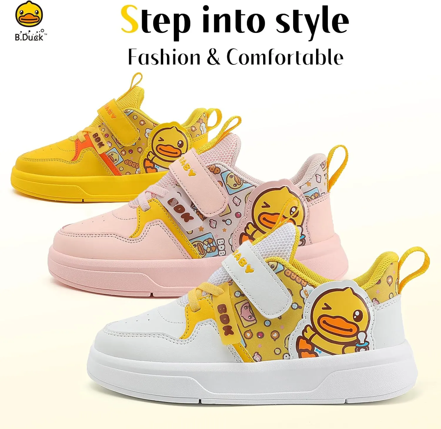 B.Duck Toddler Shoes for Girl and Boy [Comfortable & Fashionable] Kids Shoe Toddler Tennis Shoes Toddler Sneakers for Toddler/Little Kid Toddler Shoes Size 6-Big Kid 1