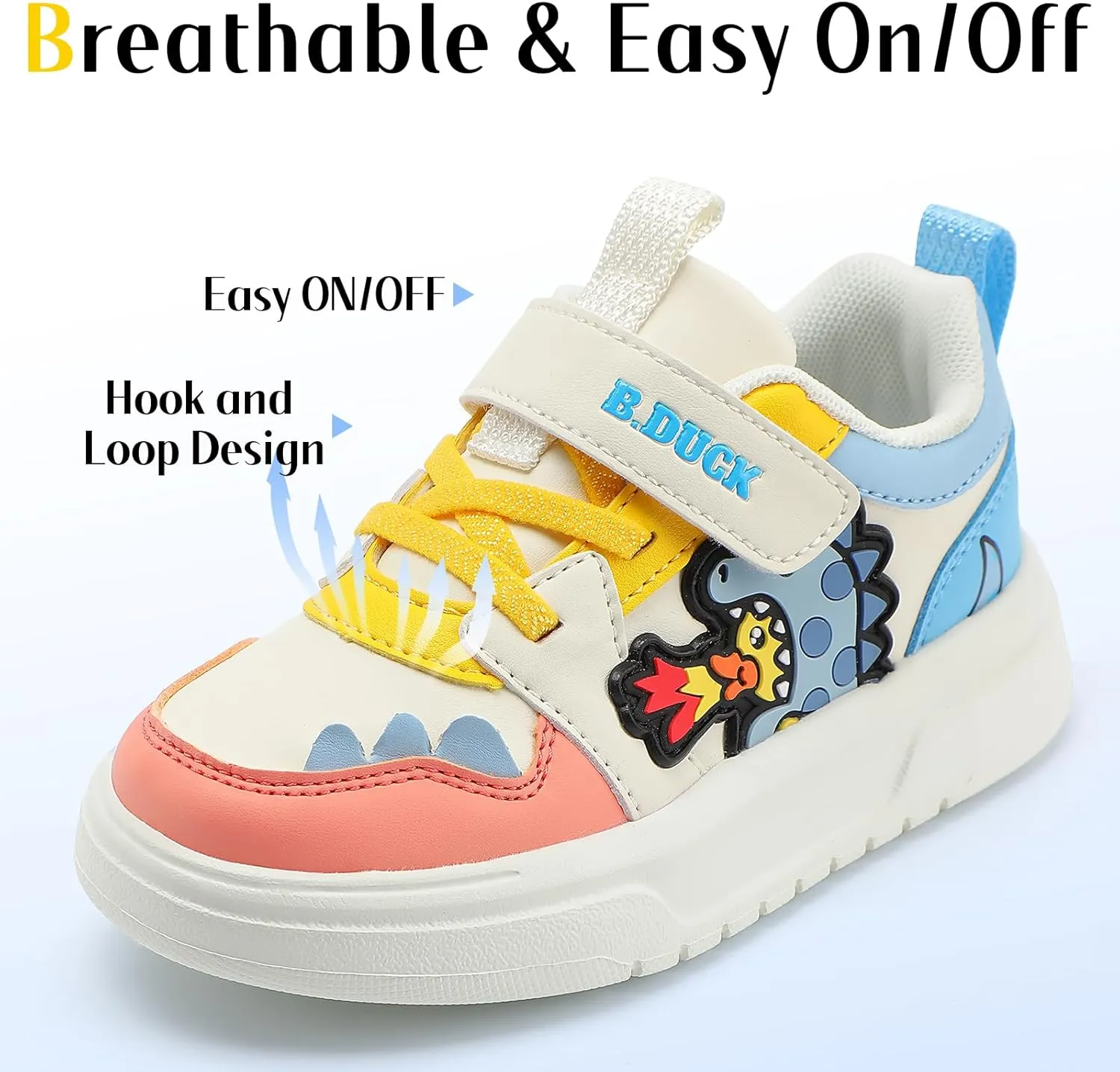 B.Duck Toddler Shoes for Girl and Boy [Comfortable & Fashionable] Kids Shoe Toddler Tennis Shoes Toddler Sneakers for Toddler/Little Kid Toddler Shoes Size 6-Big Kid 1