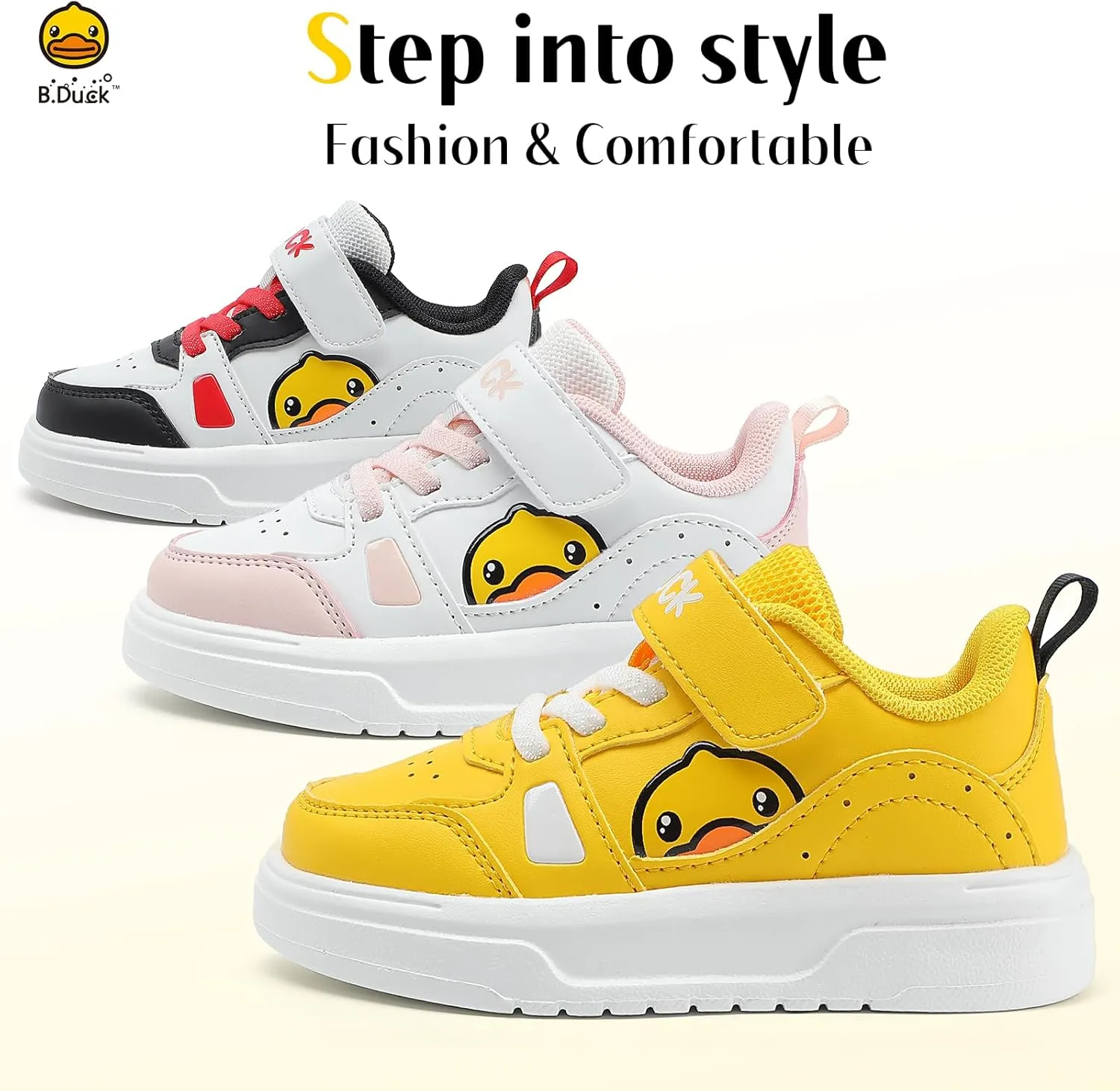 B.Duck Toddler Shoes for Girl and Boy [Comfortable & Fashionable] Kids Shoe Toddler Tennis Shoes Toddler Sneakers for Toddler/Little Kid Toddler Shoes Size 6-Big Kid 1