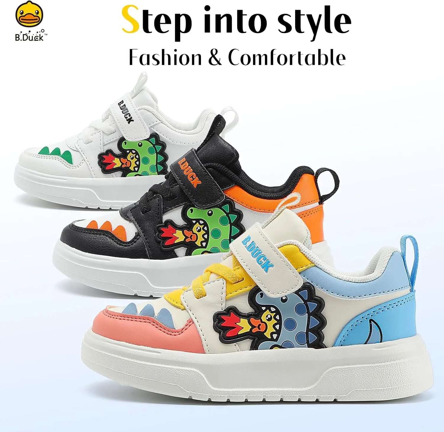 B.Duck Toddler Shoes for Girl and Boy [Comfortable & Fashionable] Kids Shoe Toddler Tennis Shoes Toddler Sneakers for Toddler/Little Kid Toddler Shoes Size 6-Big Kid 1