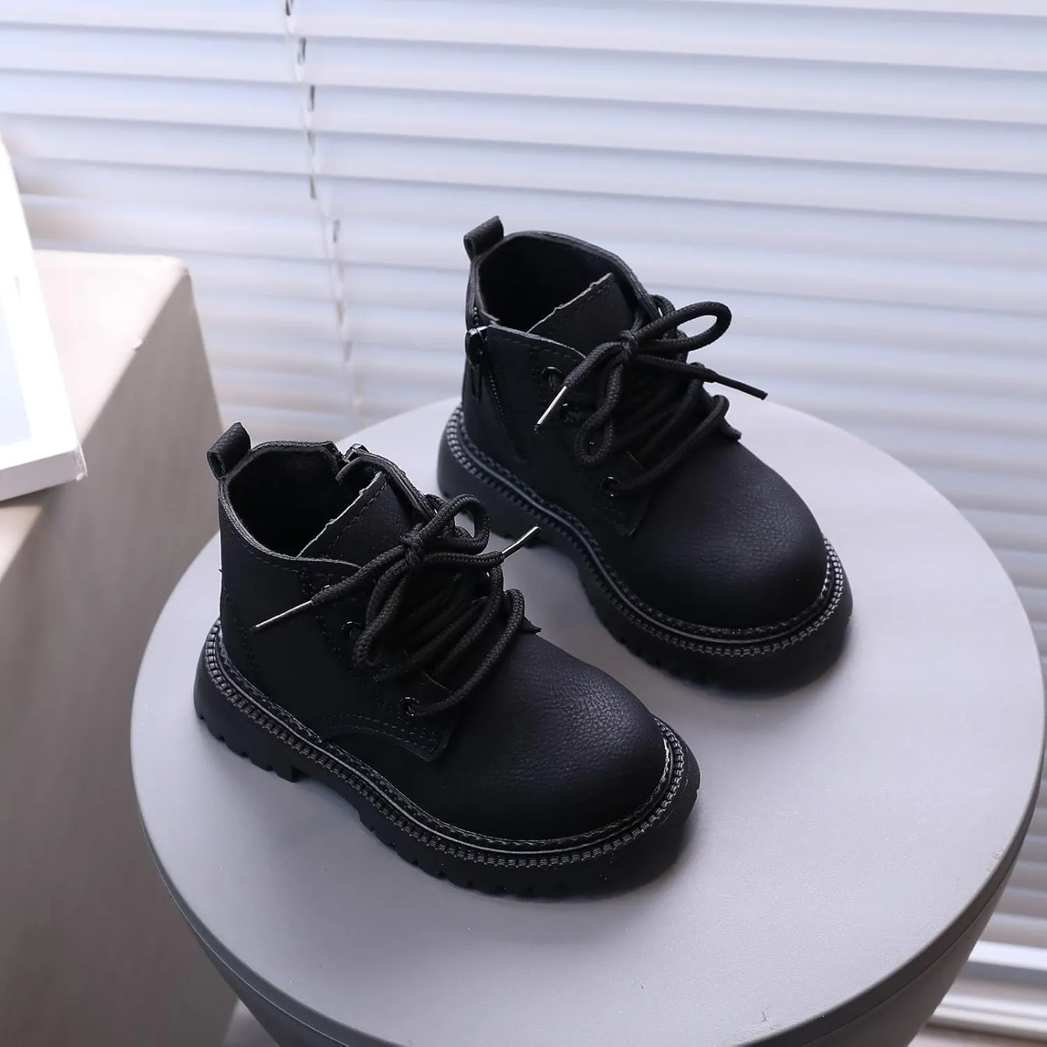 Boots for Girls, Girls Classic Hiking Boots Side Zipper Casual Walking Work Boots High Top Lace Up Combat Ankle Boots