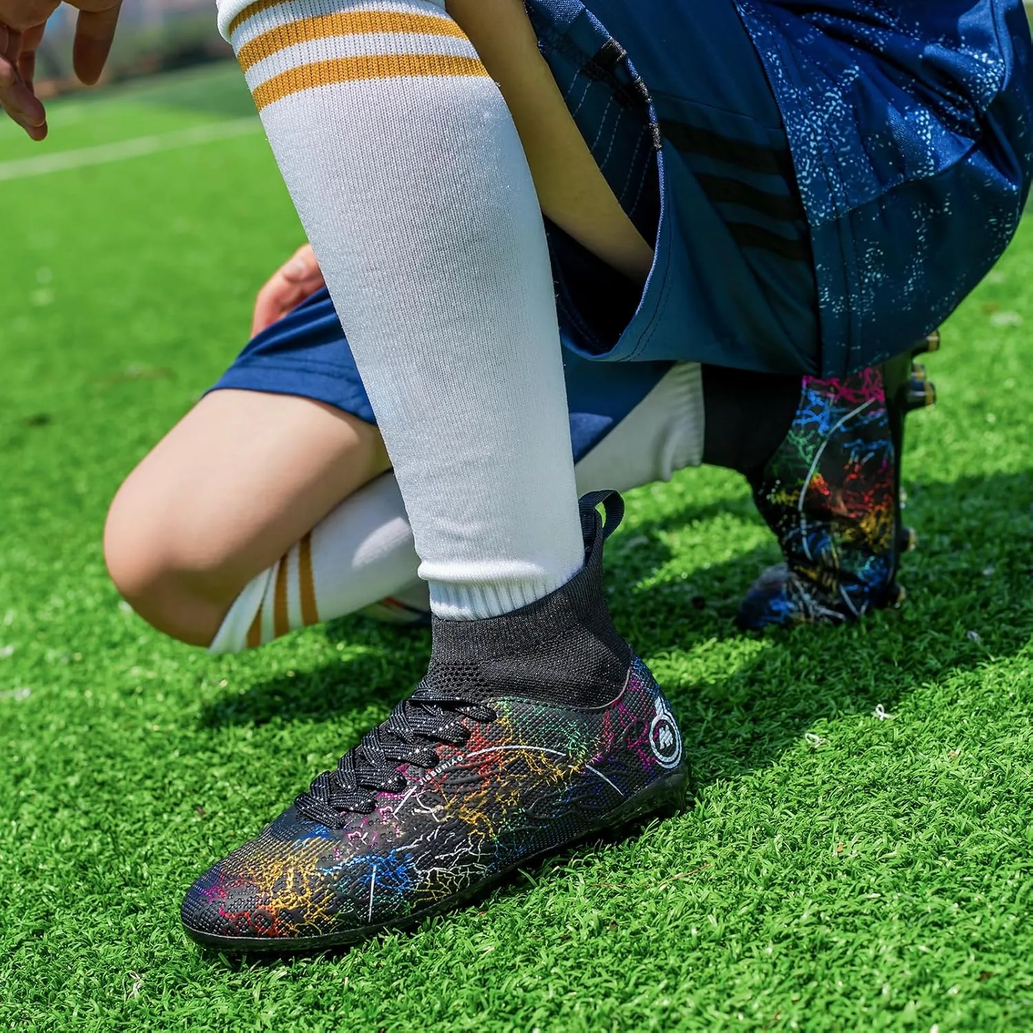 Boy Soccer Cleats Big Kids Soccer Shoes Professional Soccer Cleats Shoes,Unisex Soccer Sneakers for Little Kids Athletic