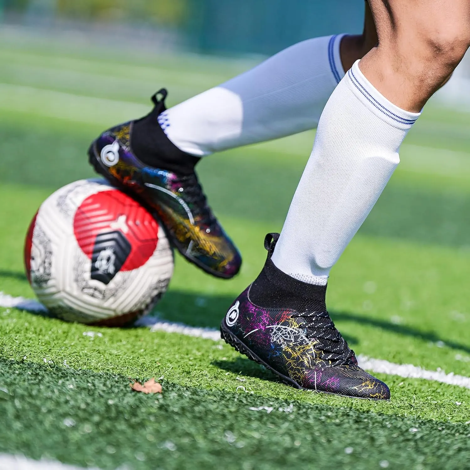 Boy Soccer Cleats Big Kids Soccer Shoes Professional Soccer Cleats Shoes,Unisex Soccer Sneakers for Little Kids Athletic