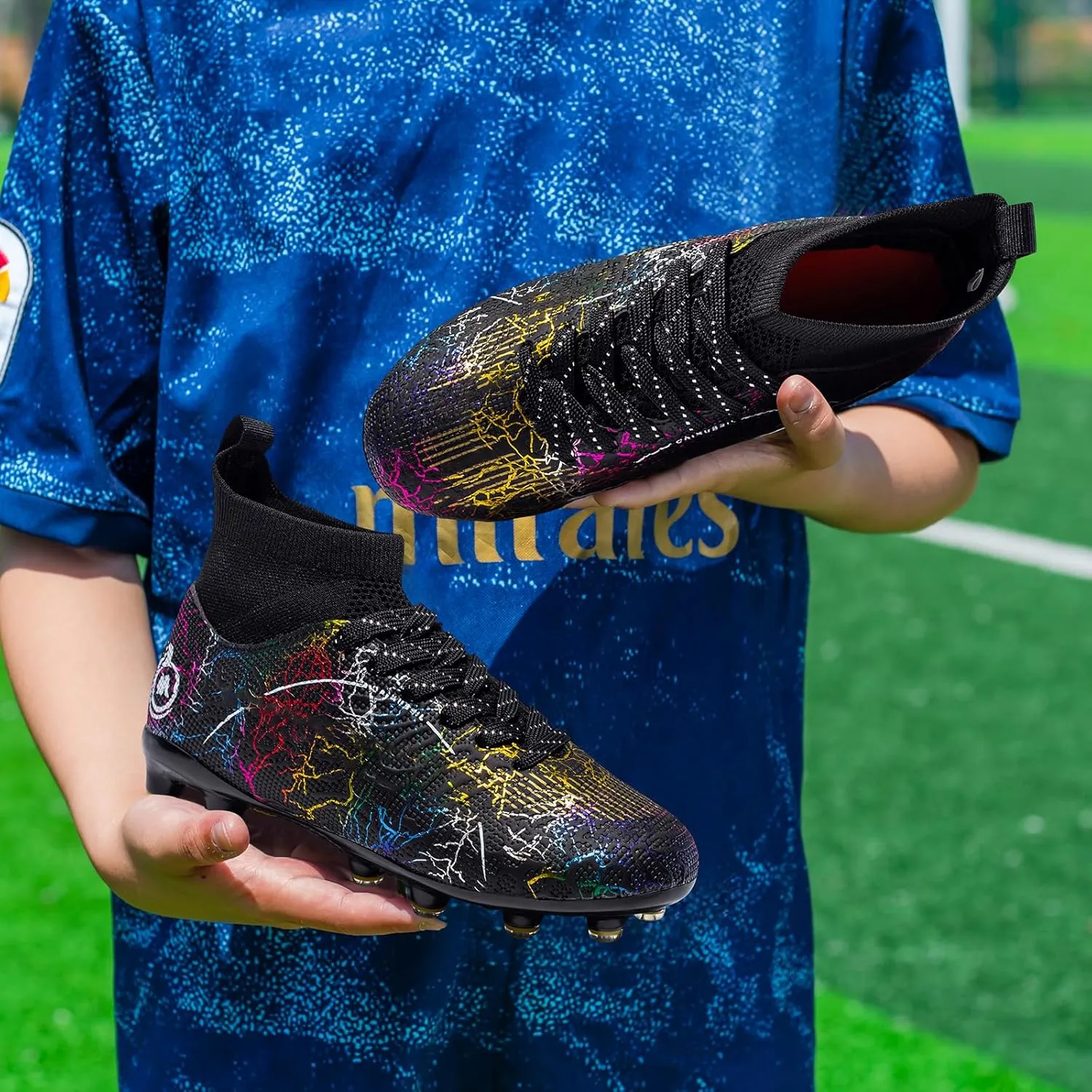 Boy Soccer Cleats Big Kids Soccer Shoes Professional Soccer Cleats Shoes,Unisex Soccer Sneakers for Little Kids Athletic