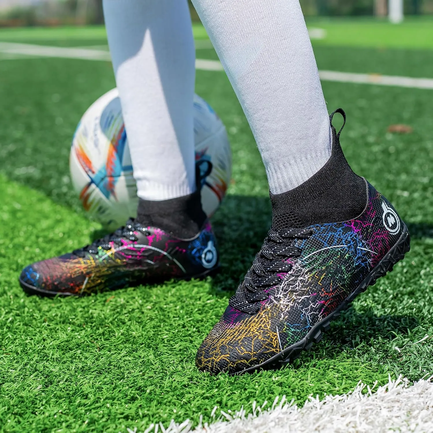 Boy Soccer Cleats Big Kids Soccer Shoes Professional Soccer Cleats Shoes,Unisex Soccer Sneakers for Little Kids Athletic
