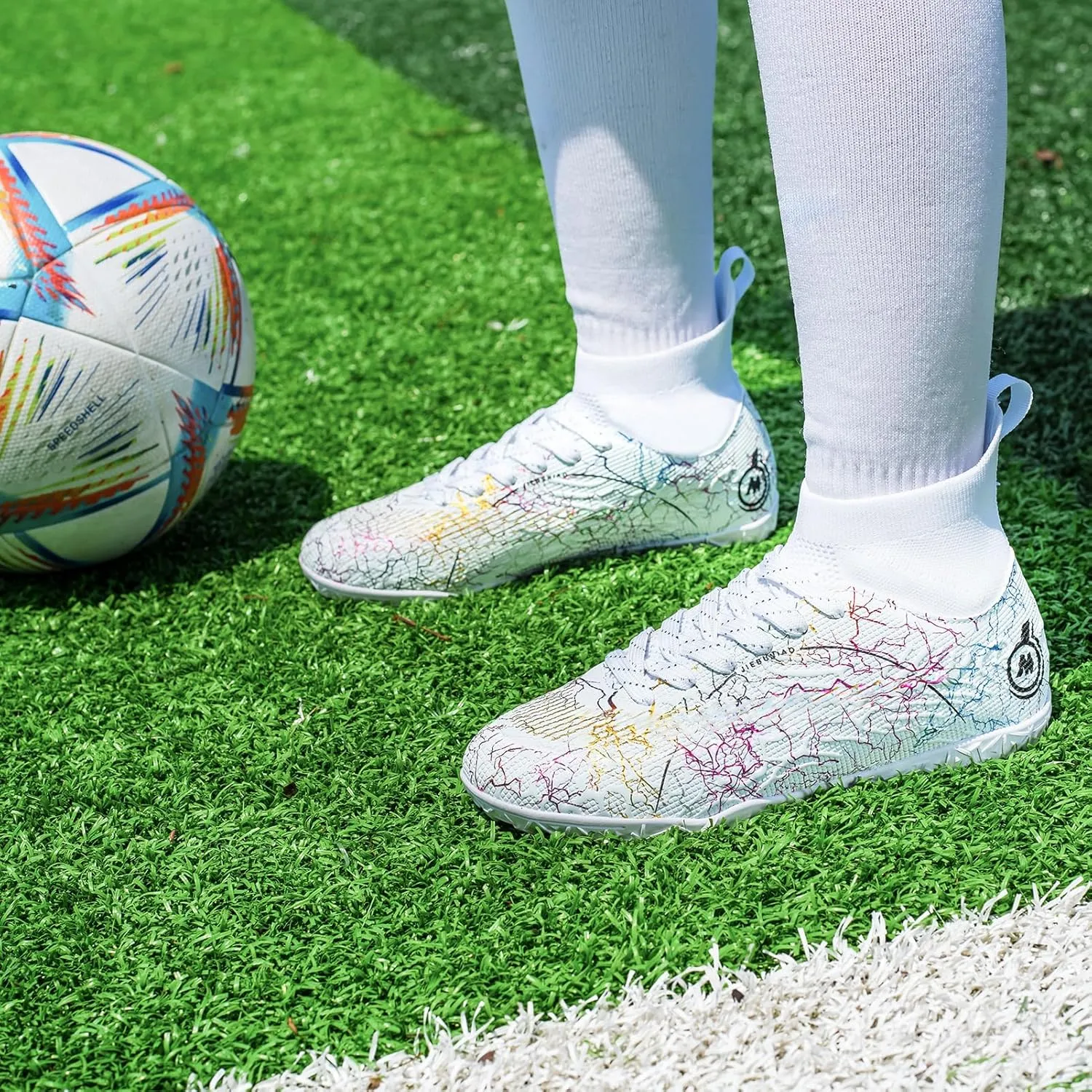 Boy Soccer Cleats Big Kids Soccer Shoes Professional Soccer Cleats Shoes,Unisex Soccer Sneakers for Little Kids Athletic