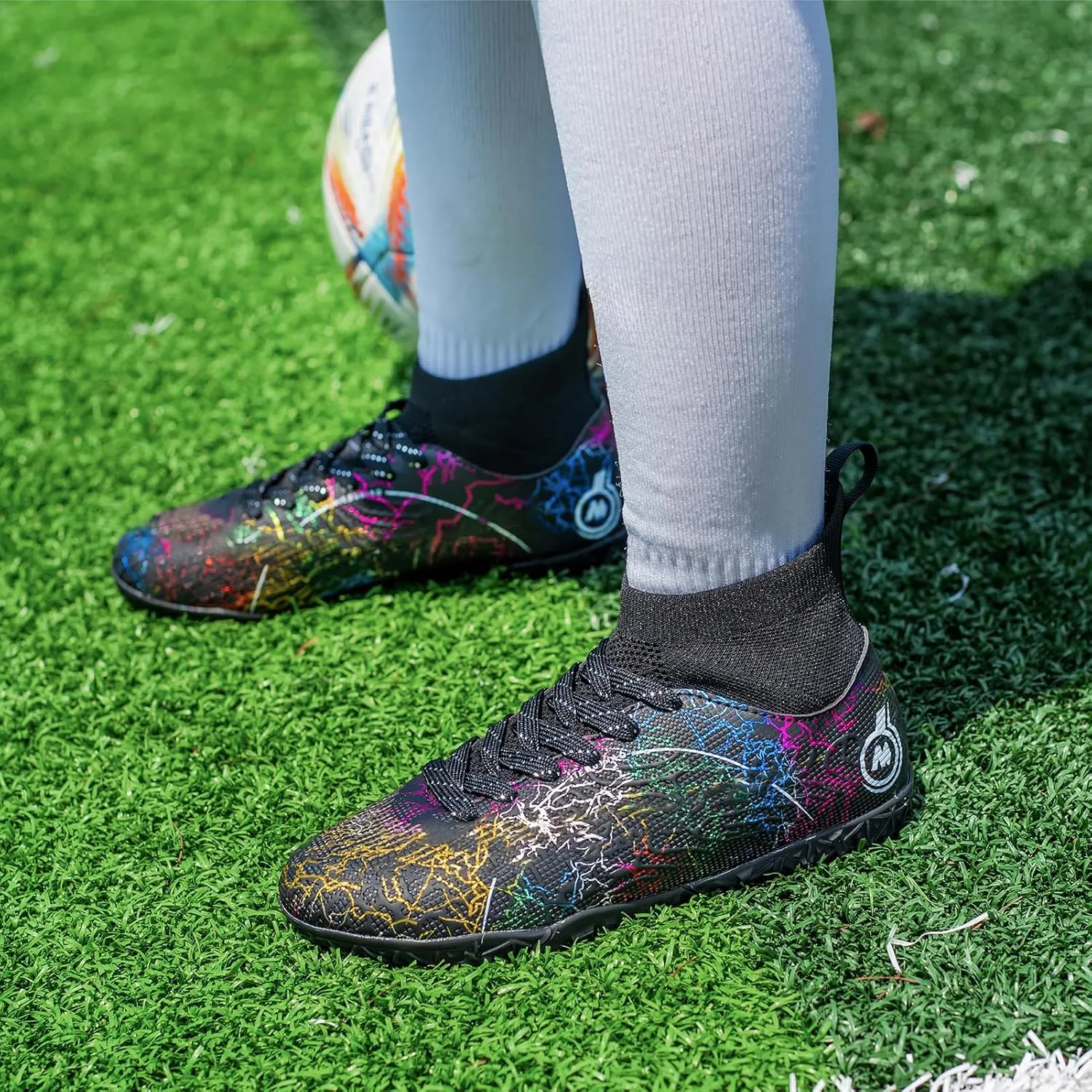 Boy Soccer Cleats Big Kids Soccer Shoes Professional Soccer Cleats Shoes,Unisex Soccer Sneakers for Little Kids Athletic