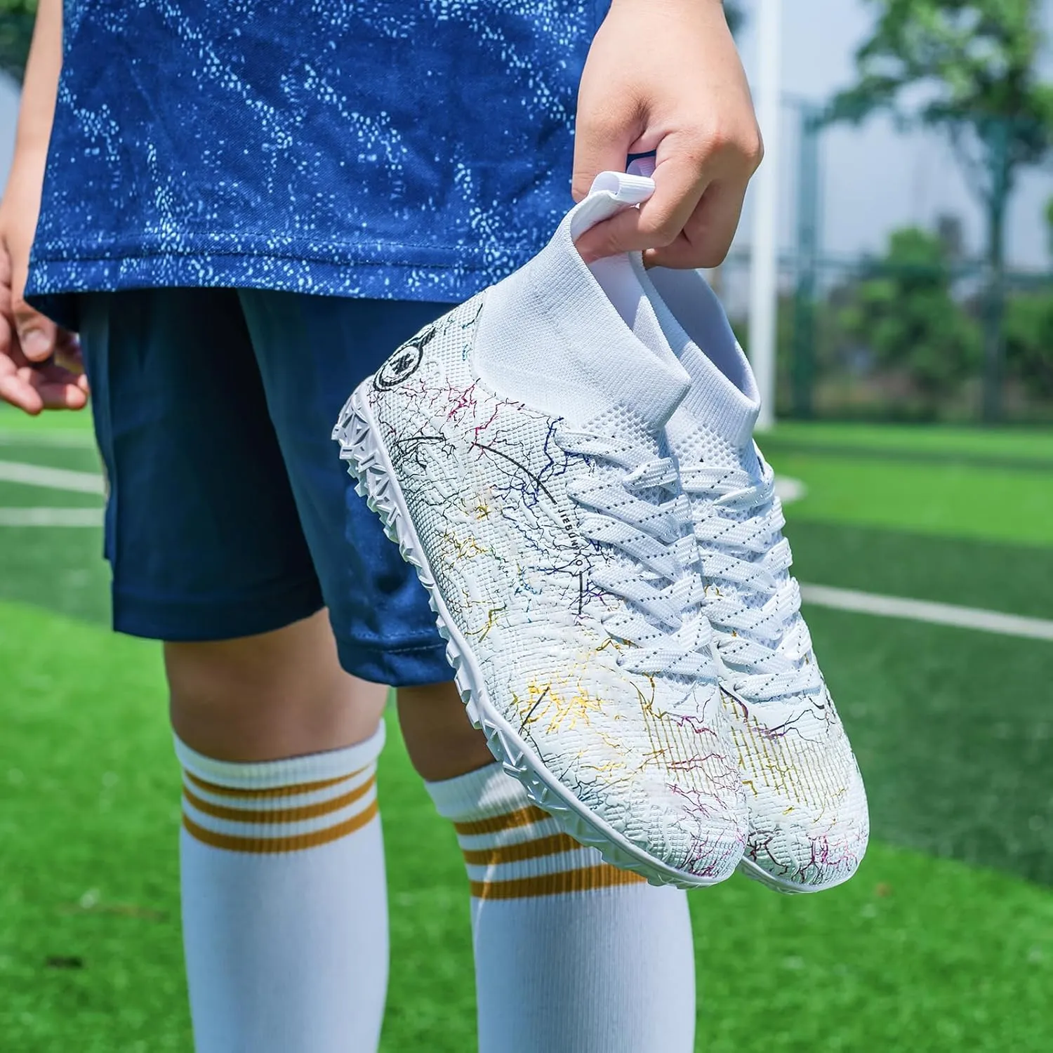 Boy Soccer Cleats Big Kids Soccer Shoes Professional Soccer Cleats Shoes,Unisex Soccer Sneakers for Little Kids Athletic