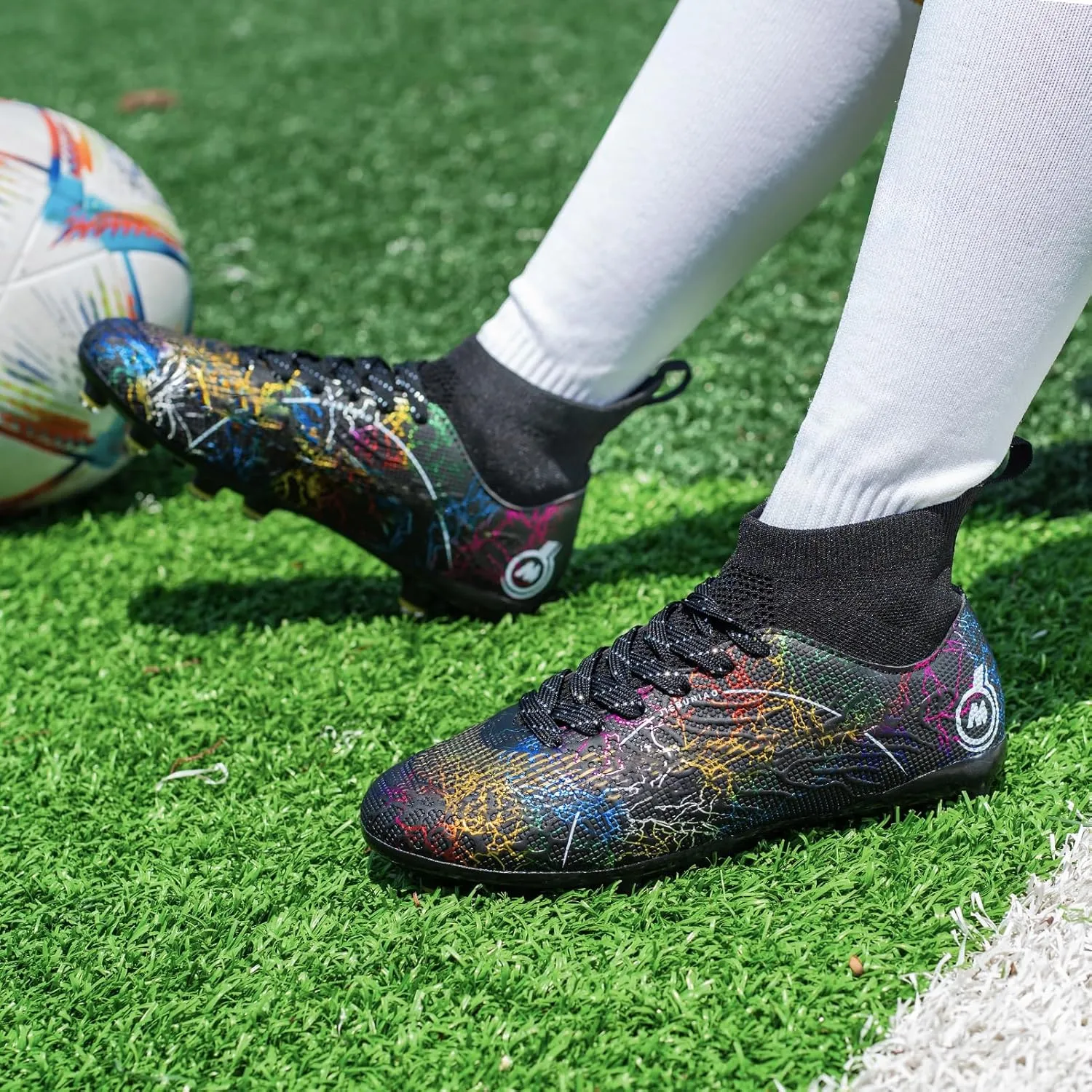 Boy Soccer Cleats Big Kids Soccer Shoes Professional Soccer Cleats Shoes,Unisex Soccer Sneakers for Little Kids Athletic