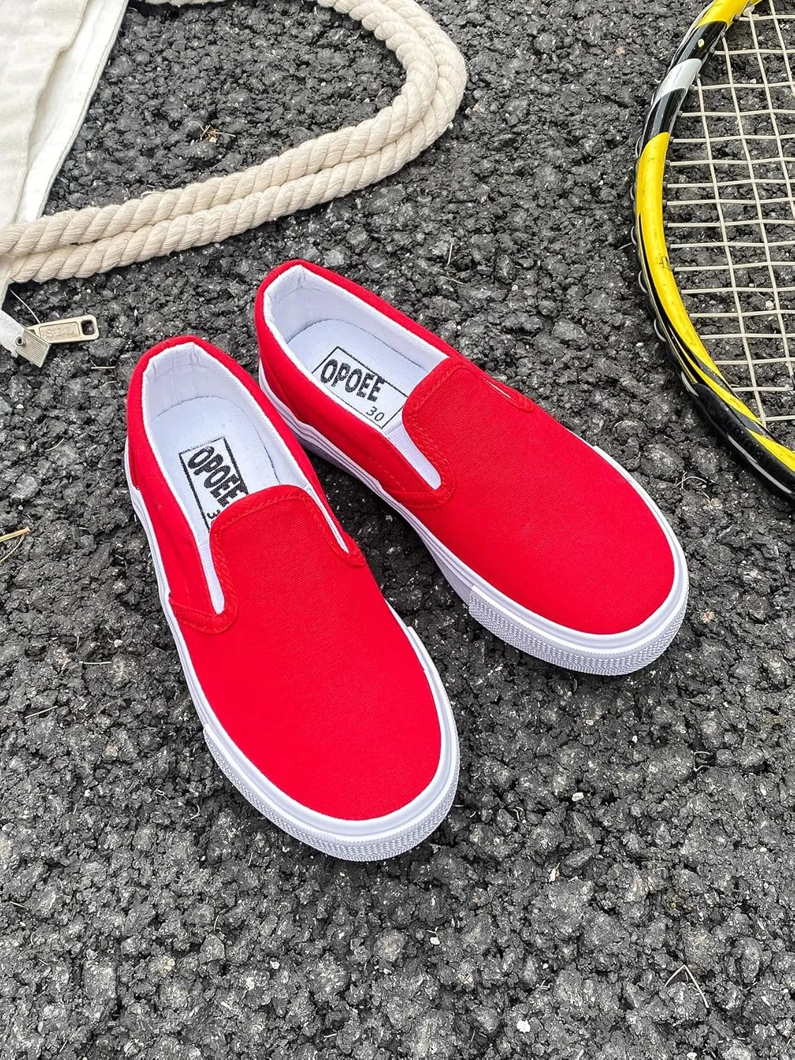 Boys' and Girls' Children's Canvas Shoes, Low Cut Slip-on Sneakers Shoes, Start School Season White Shoes, Fashion Toddler Little Kid Big Kid Skateboarding Shoes