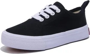 Boys and Girls Low Top Sports Shoes Lace up Canvas Children's Shoes Comfortable and Lightweight Skateboarding Shoes