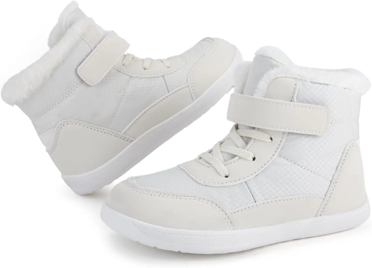 Boys Girls Barefoot Winter Boots With Wide Toe Box Slip Drop Sole Ankle Winter Snow Boots For Hiking Boots Boys