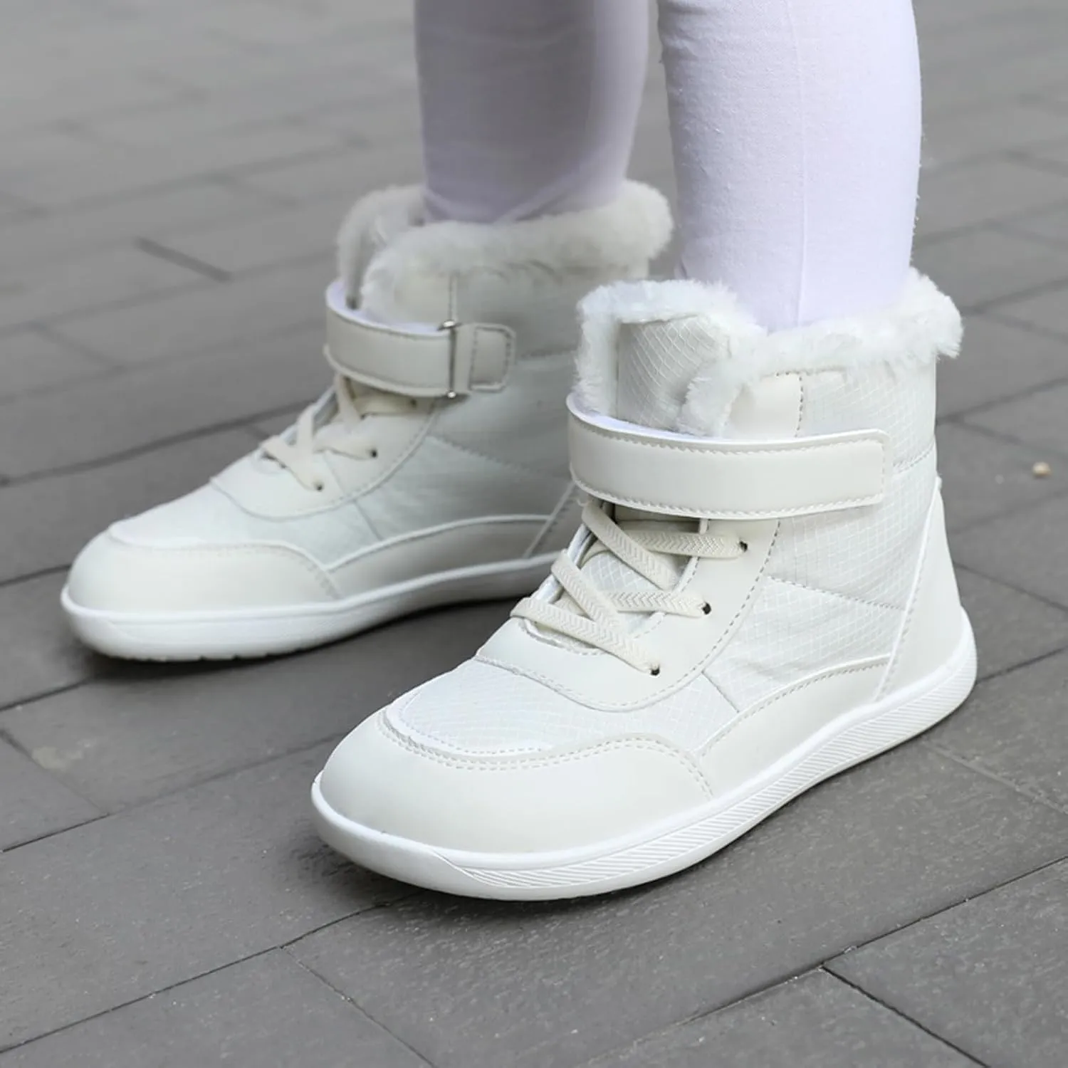 Boys Girls Barefoot Winter Boots With Wide Toe Box Slip Drop Sole Ankle Winter Snow Boots For Hiking Boots Boys