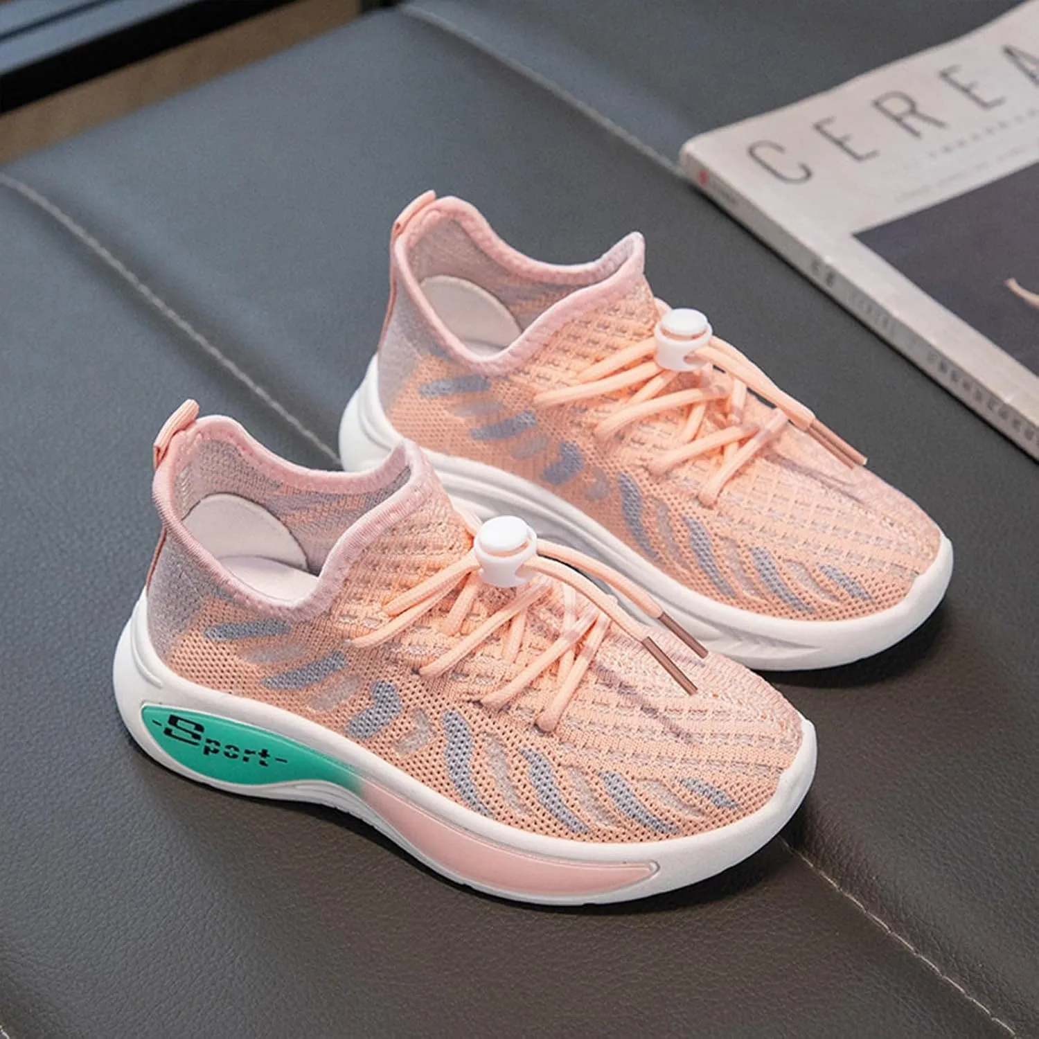 Boys Girls Mesh Breathable Sneakers Kids Toddler Lightweight Non-Slip Hook and Loop Causal Walking Running Shoes