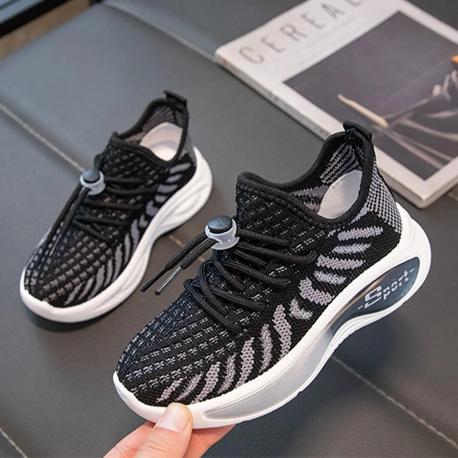 Boys Girls Mesh Breathable Sneakers Kids Toddler Lightweight Non-Slip Hook and Loop Causal Walking Running Shoes