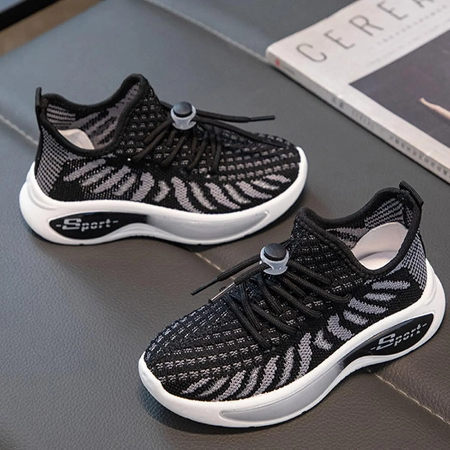 Boys Girls Mesh Breathable Sneakers Kids Toddler Lightweight Non-Slip Hook and Loop Causal Walking Running Shoes