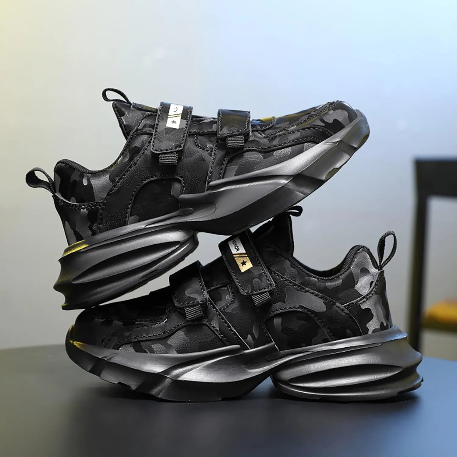 Boys School Sport Shoes Kids Lightweight Breathable Basketball Sneakers Soft Sole Outdoor Running Walking Shoes