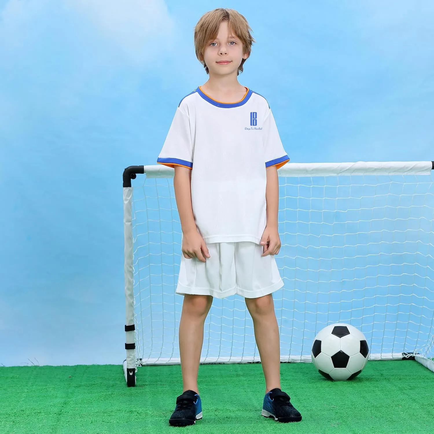 brooman Kids Indoor Soccer Shoes Boys Girls Soccer Cleats Athletic Turf Shoes