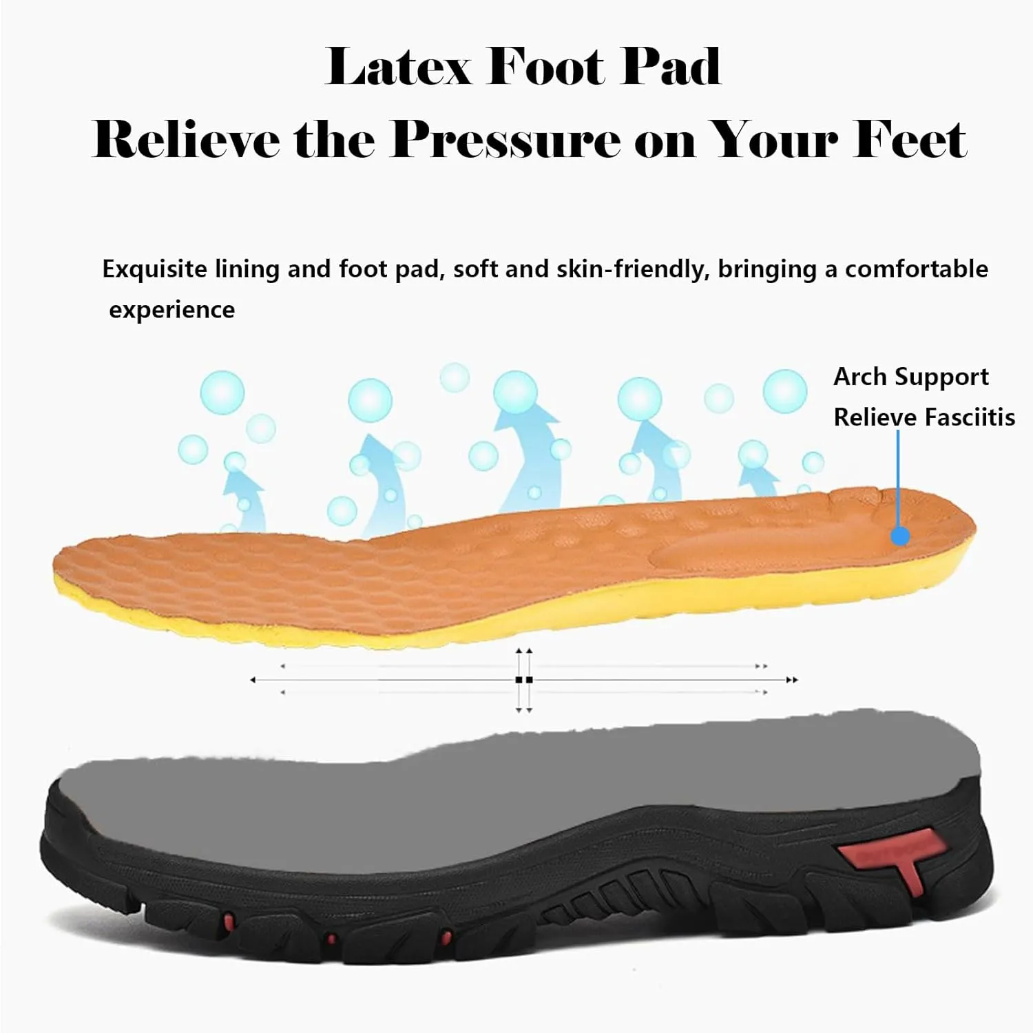bumuam Men's Waterproof Leather Shoes, Slip On Hiking Boots, Outdoor Walking Casual Sneakers, Comfortable Orthopedic Loafers for Trailing Camping Backpacking