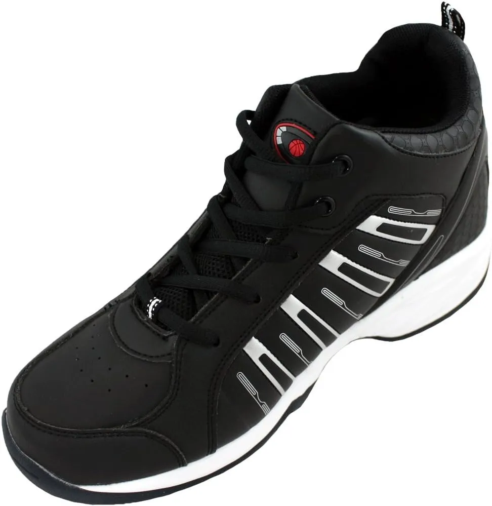 Calden Men's Invisible Height Increasing Elevator Shoes - Black Leather Lace-up Lightweight Sport Sneakers - 3.8 Inches Taller - K3328 - Size 6 D(M) US