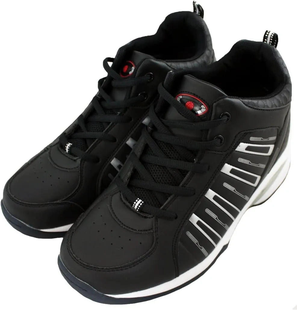 Calden Men's Invisible Height Increasing Elevator Shoes - Black Leather Lace-up Lightweight Sport Sneakers - 3.8 Inches Taller - K3328 - Size 6 D(M) US