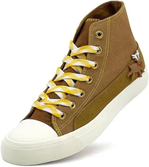 Canvas High Top Shoes for Women Men Fashion High Top Lace Up Sneakers Womens Mens Canvas Shoes Casual Tennis Walking Shoes Comfortable Breathable